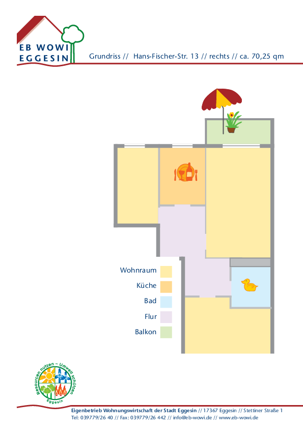 zeigt Wohnungsgrundriss Hans-Fischer-Str. 13